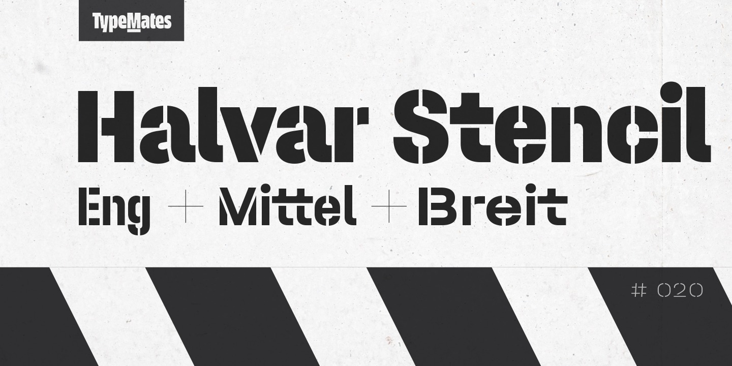 Przykładowa czcionka Halvar Stencil Engschrift #1