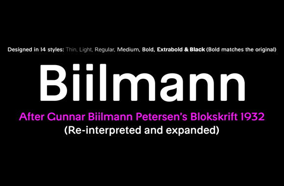 Przykładowa czcionka Biilmann #1
