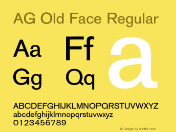 Przykładowa czcionka AG Old Face #1