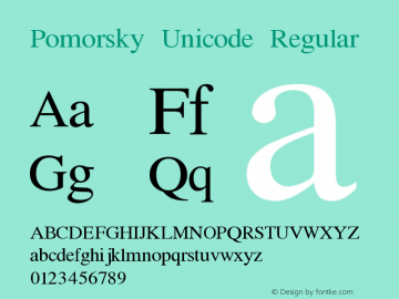 Przykładowa czcionka Pomorsky Unicode #1