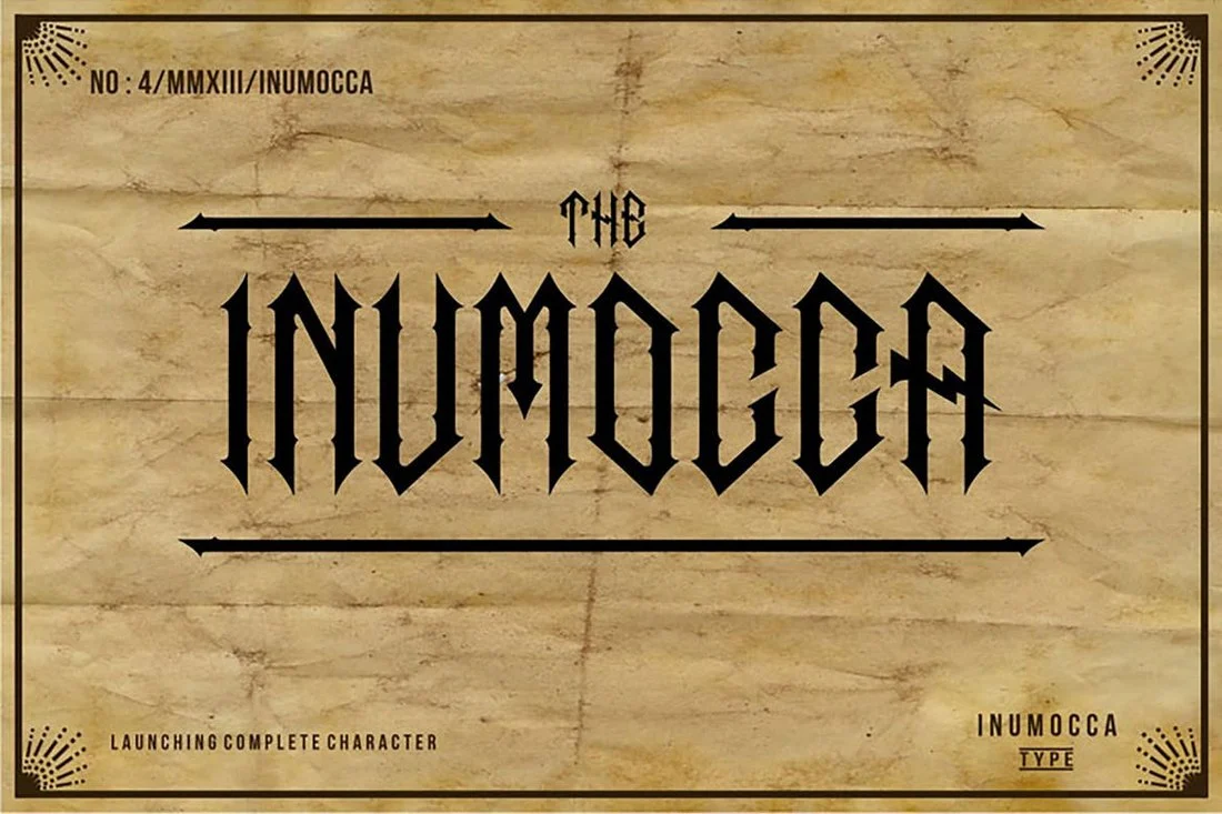 Przykładowa czcionka Inumocca #1