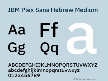 Przykładowa czcionka IBM Plex Sans Hebrew #1