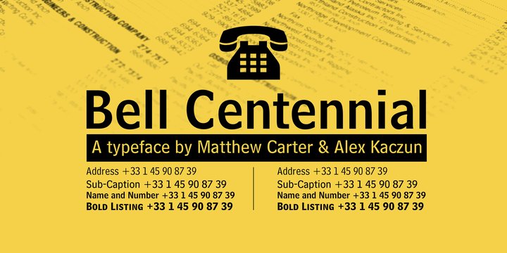 Przykładowa czcionka Bell Centennial #1