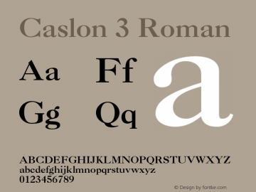 Czcionka Caslon 3