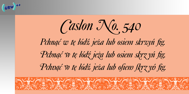 Przykładowa czcionka Caslon 540 #1