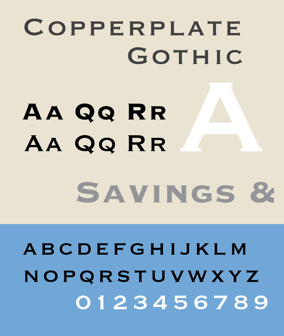 Przykładowa czcionka Copperplate Gothic #1