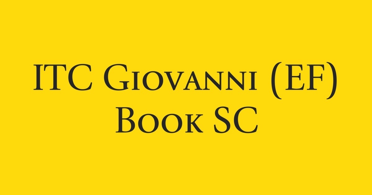 Przykładowa czcionka ITC Giovanni #1