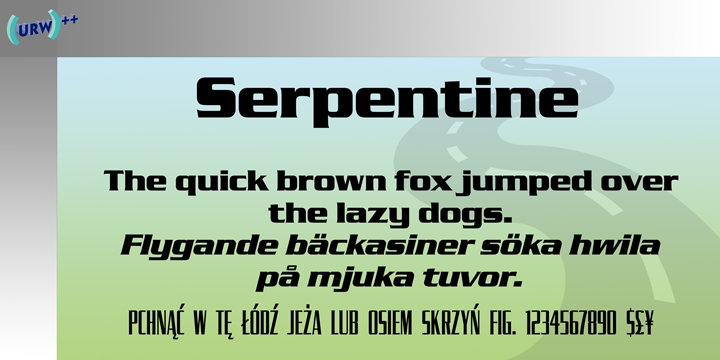 Przykładowa czcionka Serpentine #1