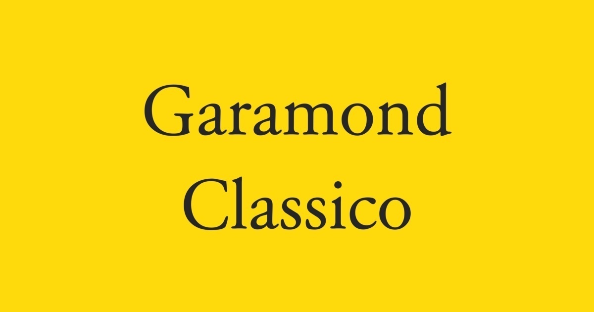 Przykładowa czcionka Garamond Classico #1