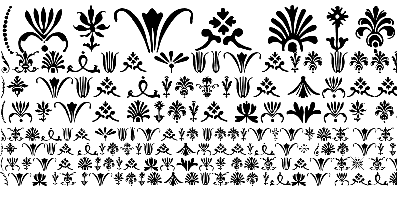 Przykładowa czcionka Calligraphic Ornaments #1