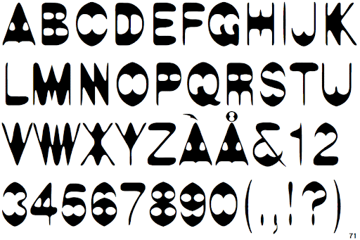 Przykładowa czcionka Linotype Alphabat #1