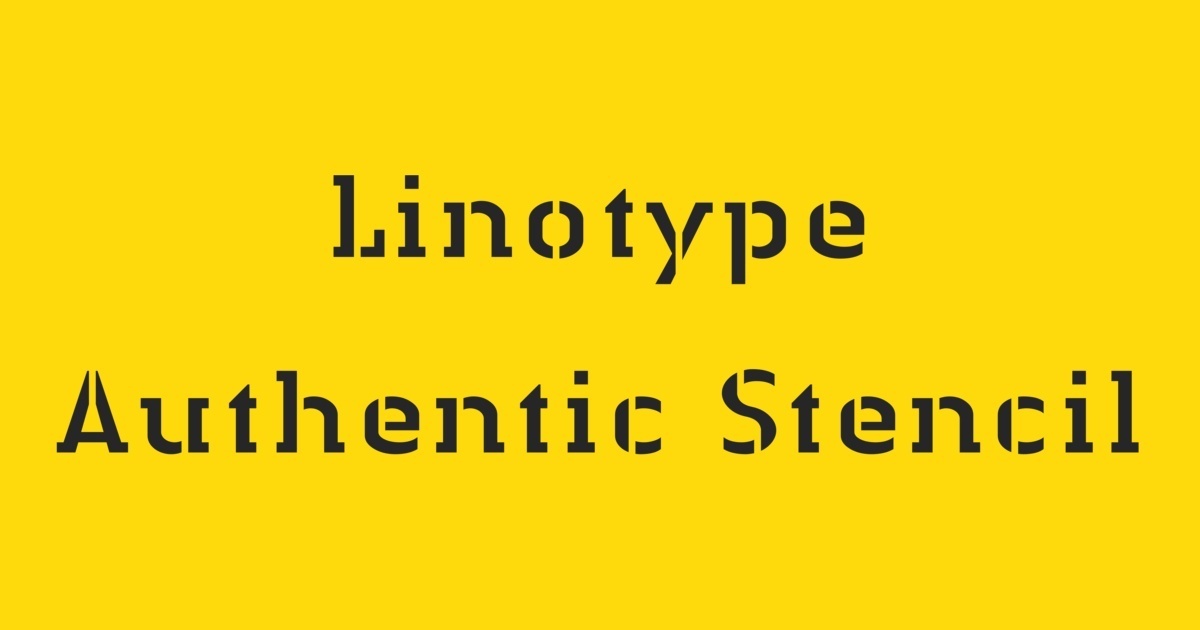 Przykładowa czcionka Linotype Authentic Stencil #1