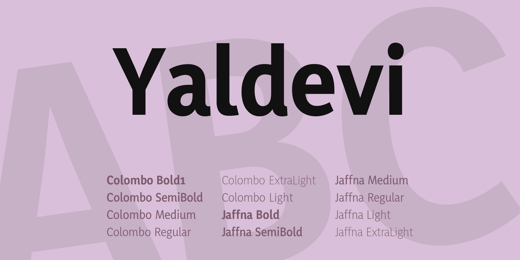 Przykładowa czcionka Yaldevi #1