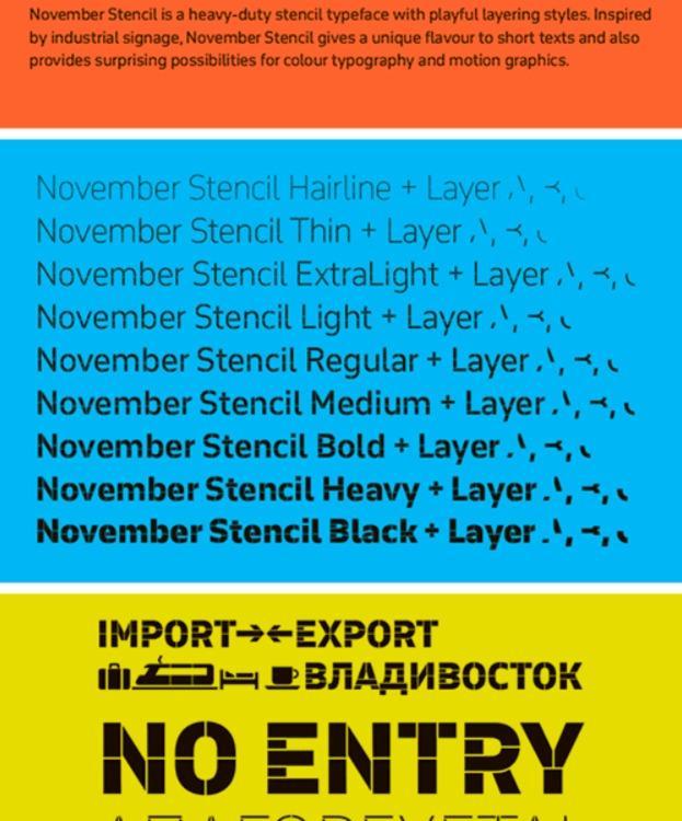 Przykładowa czcionka November Stencil Pro #1