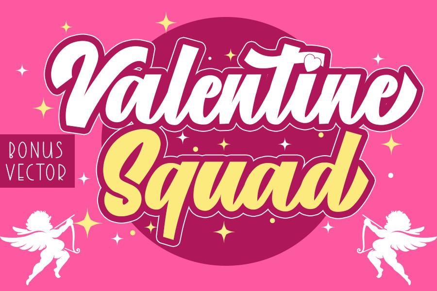 Przykładowa czcionka Valentine Squad #1