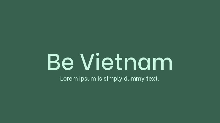Przykładowa czcionka Be Vietnam Pro #1
