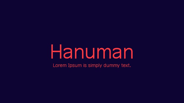 Przykładowa czcionka Hanuman #1