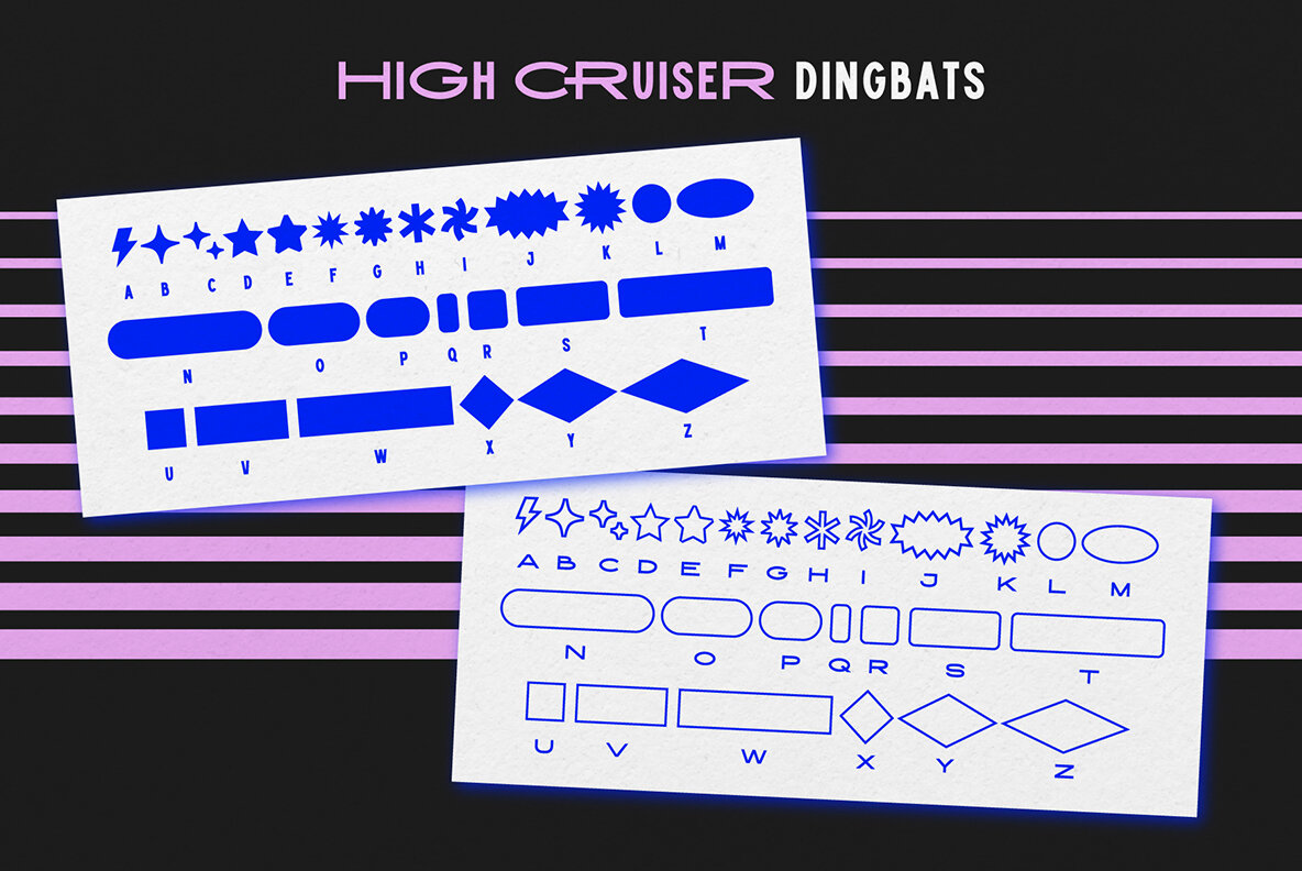 Przykładowa czcionka High Cruiser Dingbats #1
