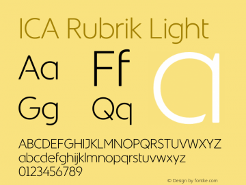 Przykładowa czcionka ICA Rubrik Skiss #1