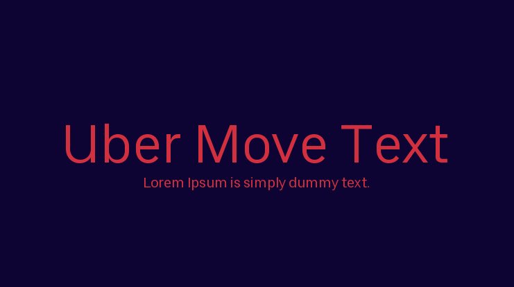 Przykładowa czcionka Uber Move Text BNG App #1