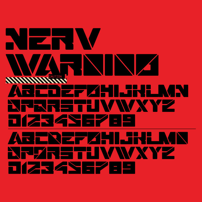 Przykładowa czcionka NERV Warning #1