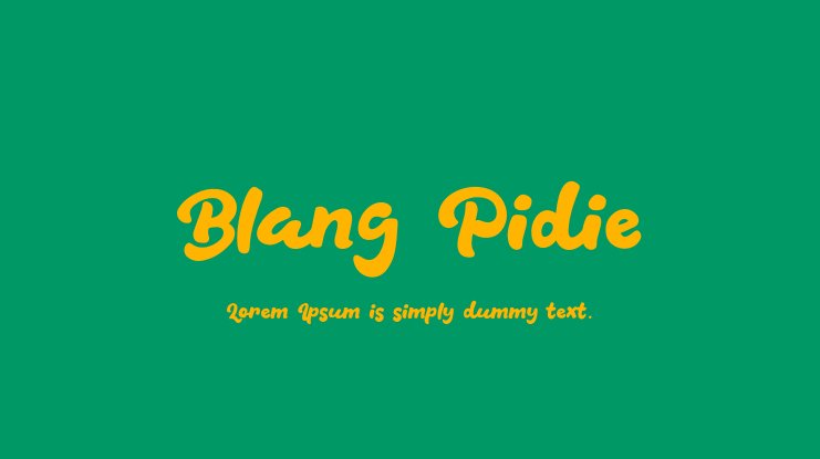 Przykładowa czcionka Blang Pidie #1
