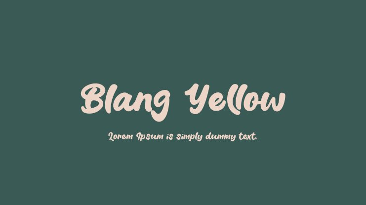 Przykładowa czcionka Blang Yellow #1