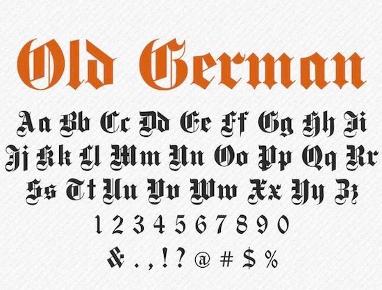 Przykładowa czcionka Old German #1