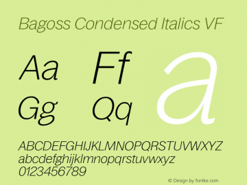 Przykładowa czcionka Bagoss Condensed #1