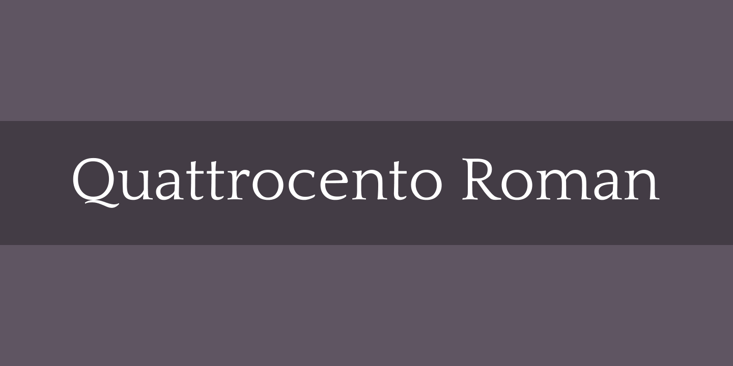 Przykładowa czcionka Quattrocento Roman #1