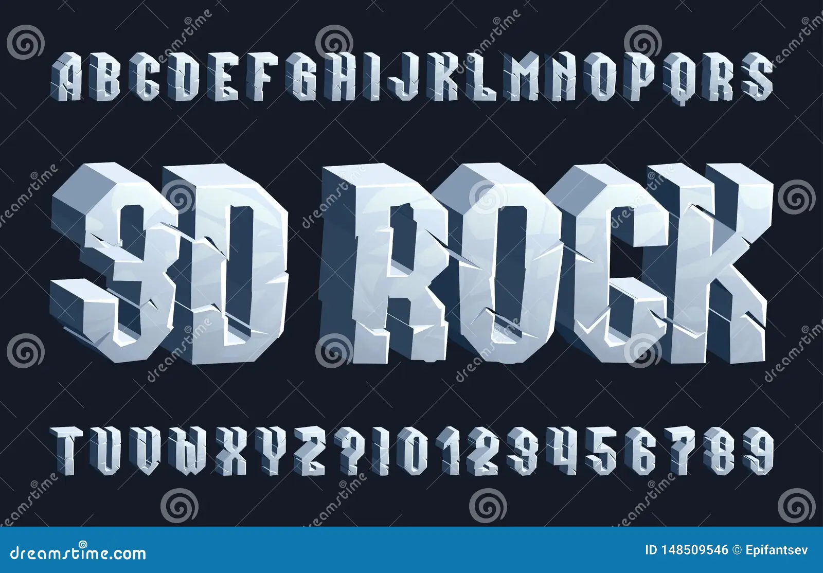 Przykładowa czcionka Rock 3D #1