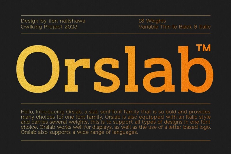 Przykładowa czcionka Orslab #1