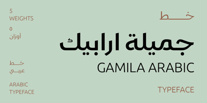 Czcionka Gamila Arabic W05