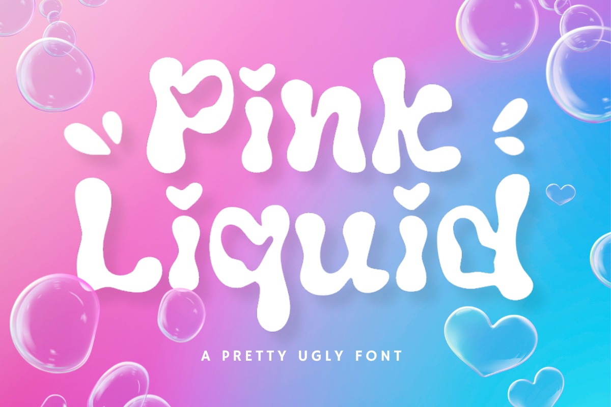 Przykładowa czcionka Pink Liquid #1