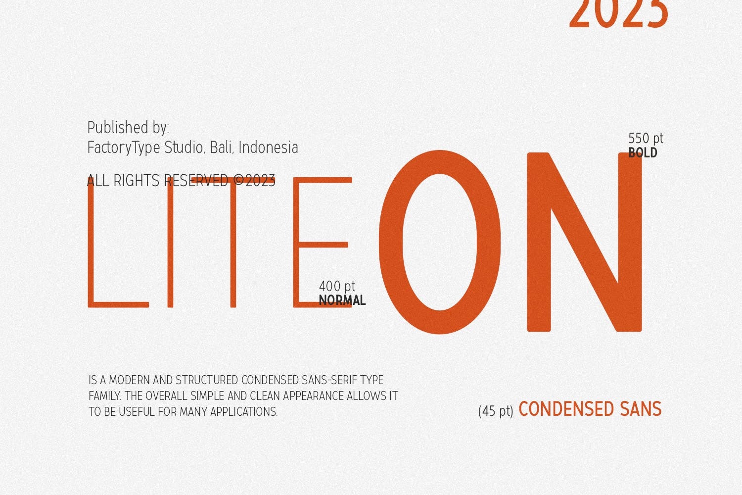 Przykładowa czcionka LiteOn Condensed #1