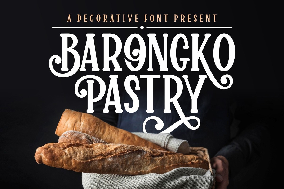 Przykładowa czcionka Barongko Pastry #1