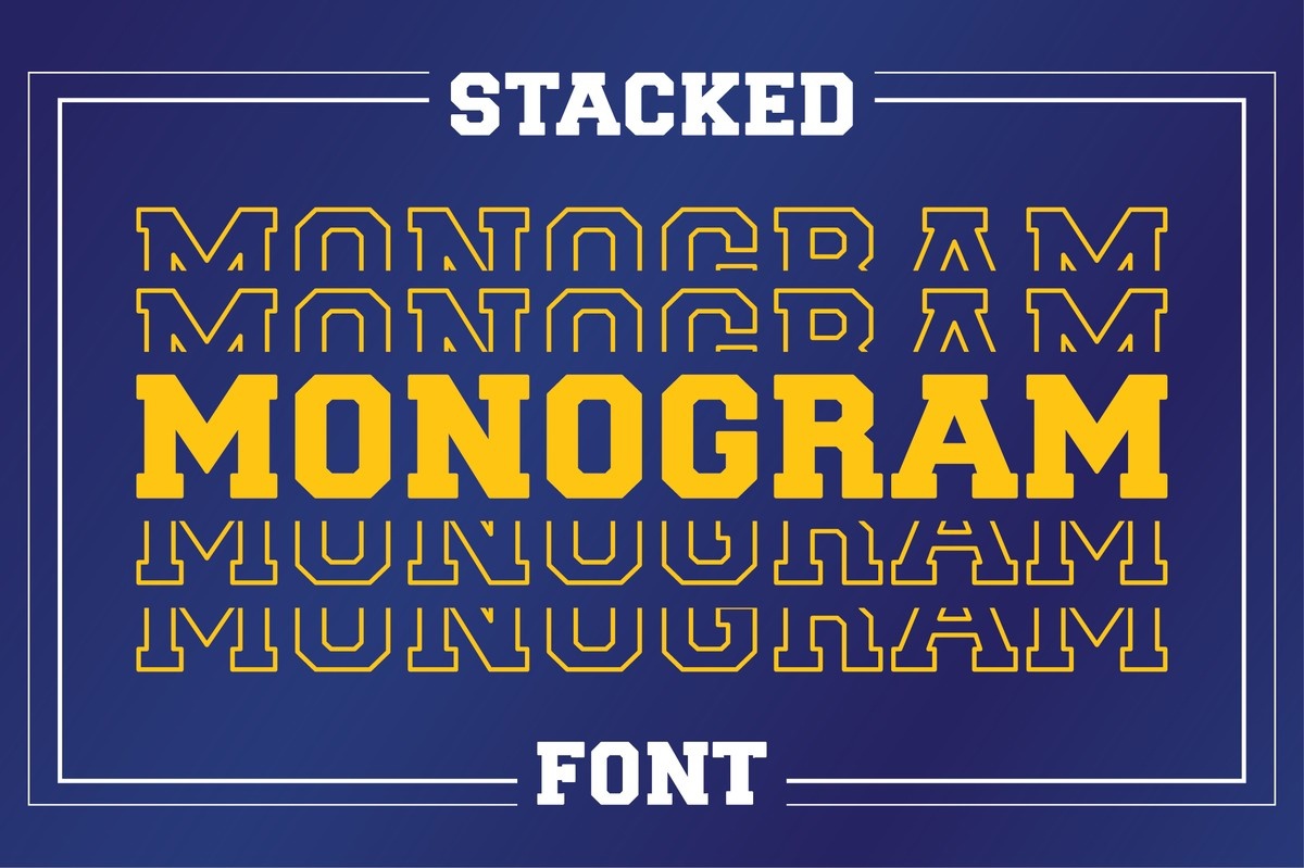 Przykładowa czcionka Stacked Monogram #1