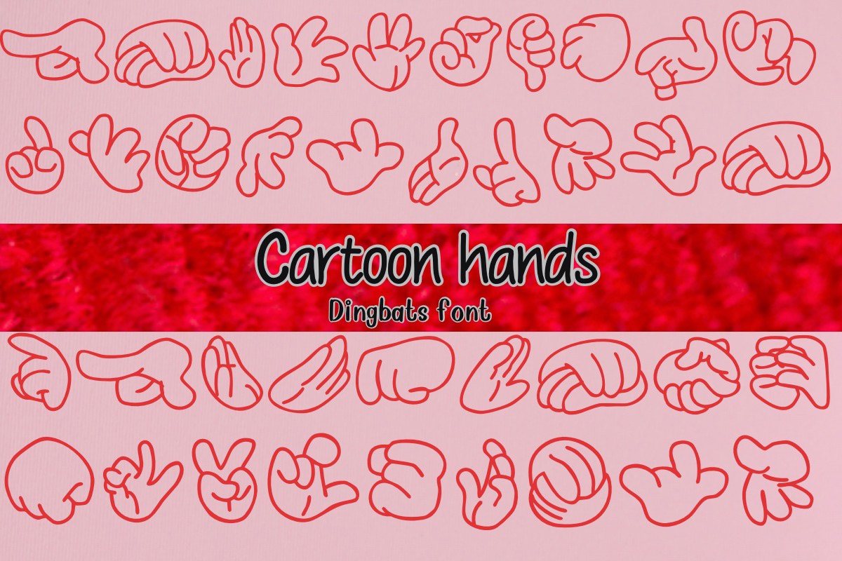 Przykładowa czcionka Cartoon Hands #1