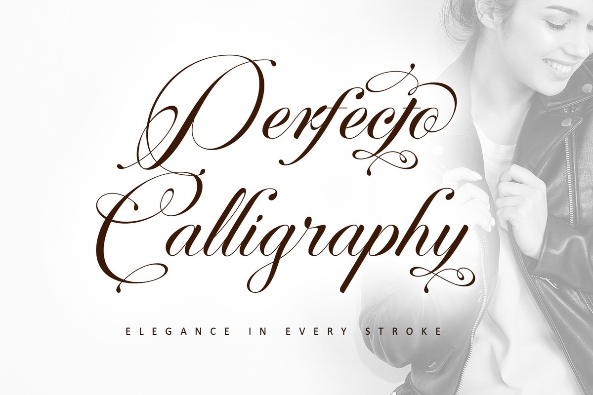 Przykładowa czcionka Perfecto Calligraphy #1