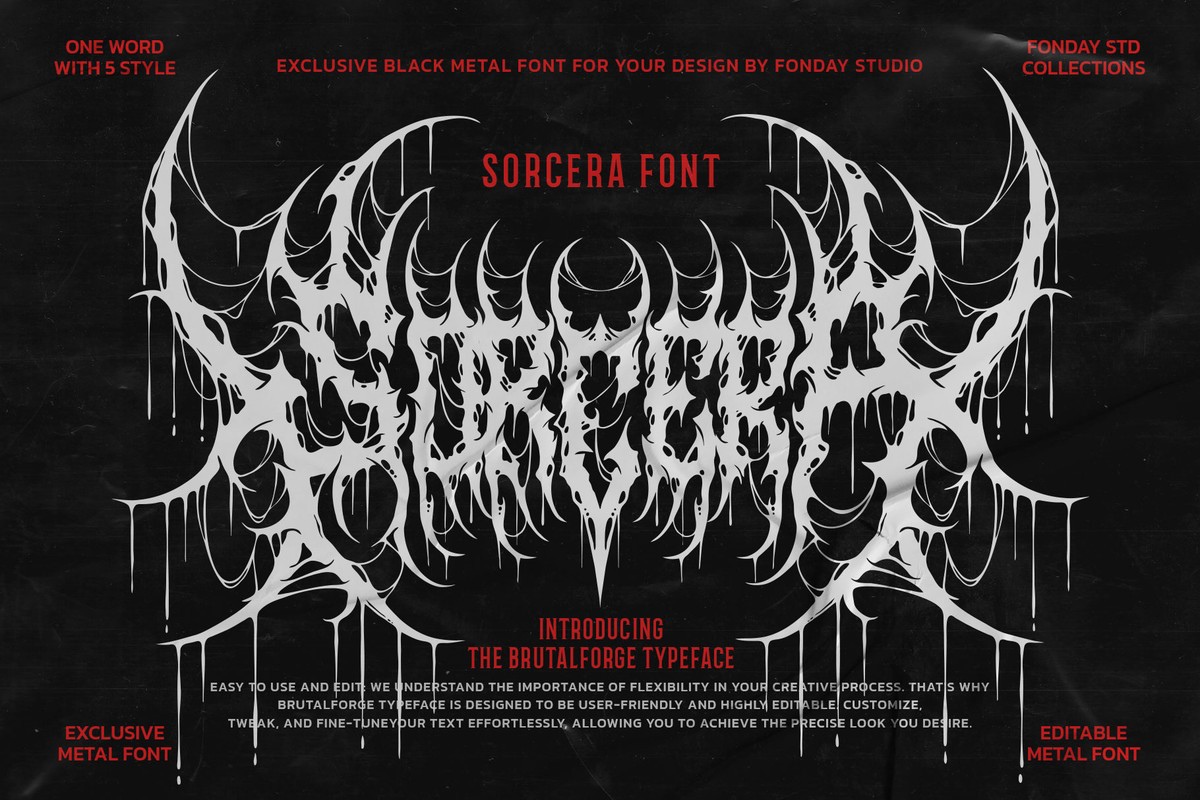 Przykładowa czcionka Sorcera Death Metal Font #1